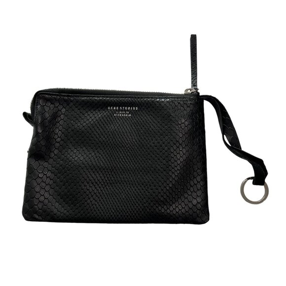 Acne Studios Wallet Pouch in Black Snakeskin - Picture 1 of 6